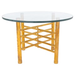 Modernist Glass and Brass Occasional Table