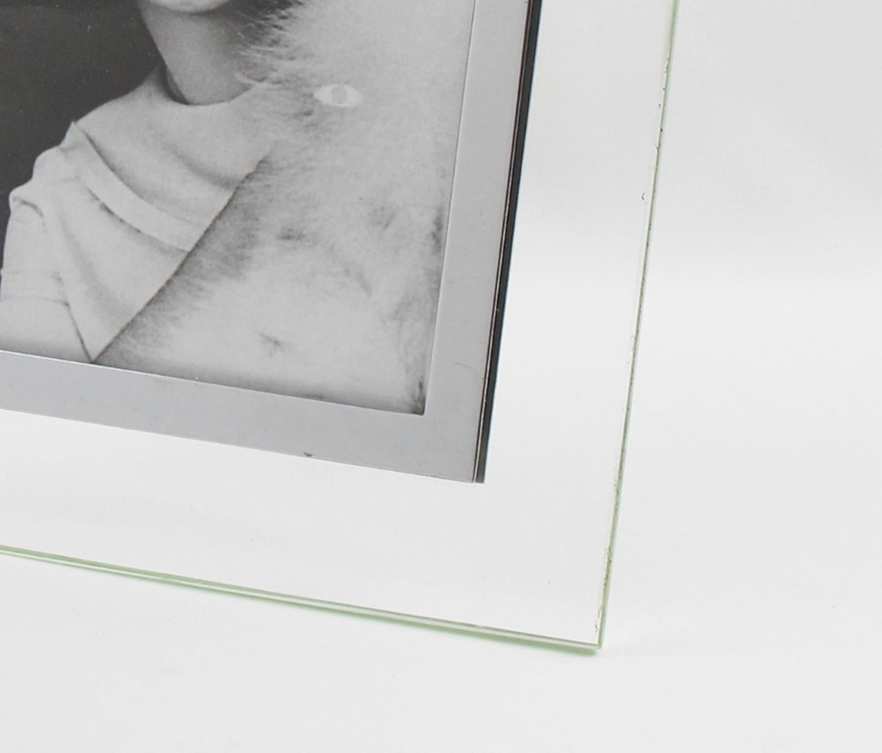 Modernist Glass and Metal Picture Frame, circa 1940 For Sale 4