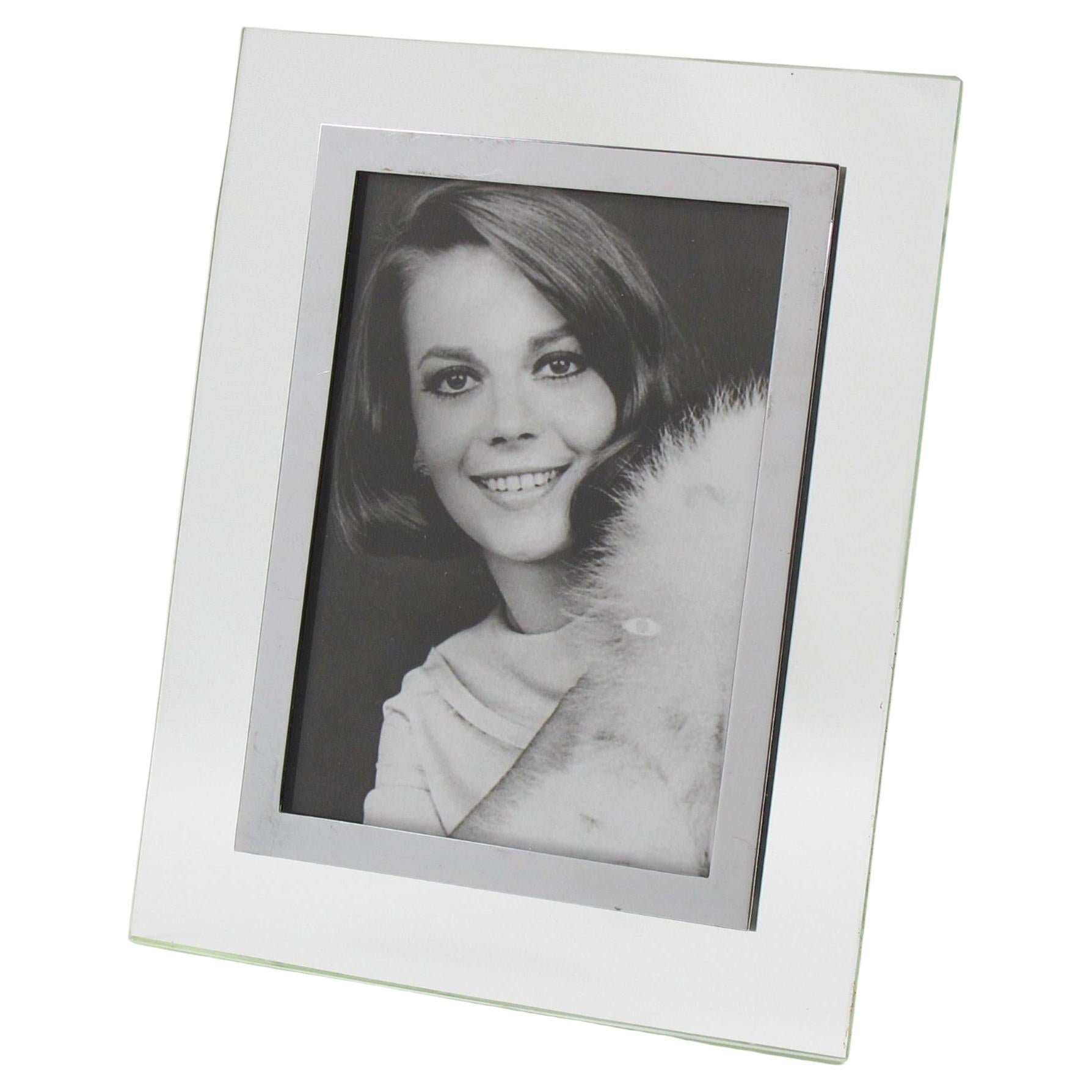 Modernist Glass and Metal Picture Frame, circa 1940 For Sale