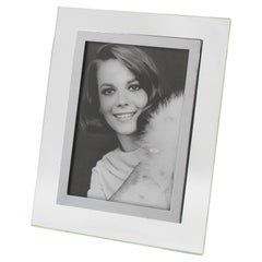 Vintage Modernist Glass and Metal Picture Frame, circa 1940