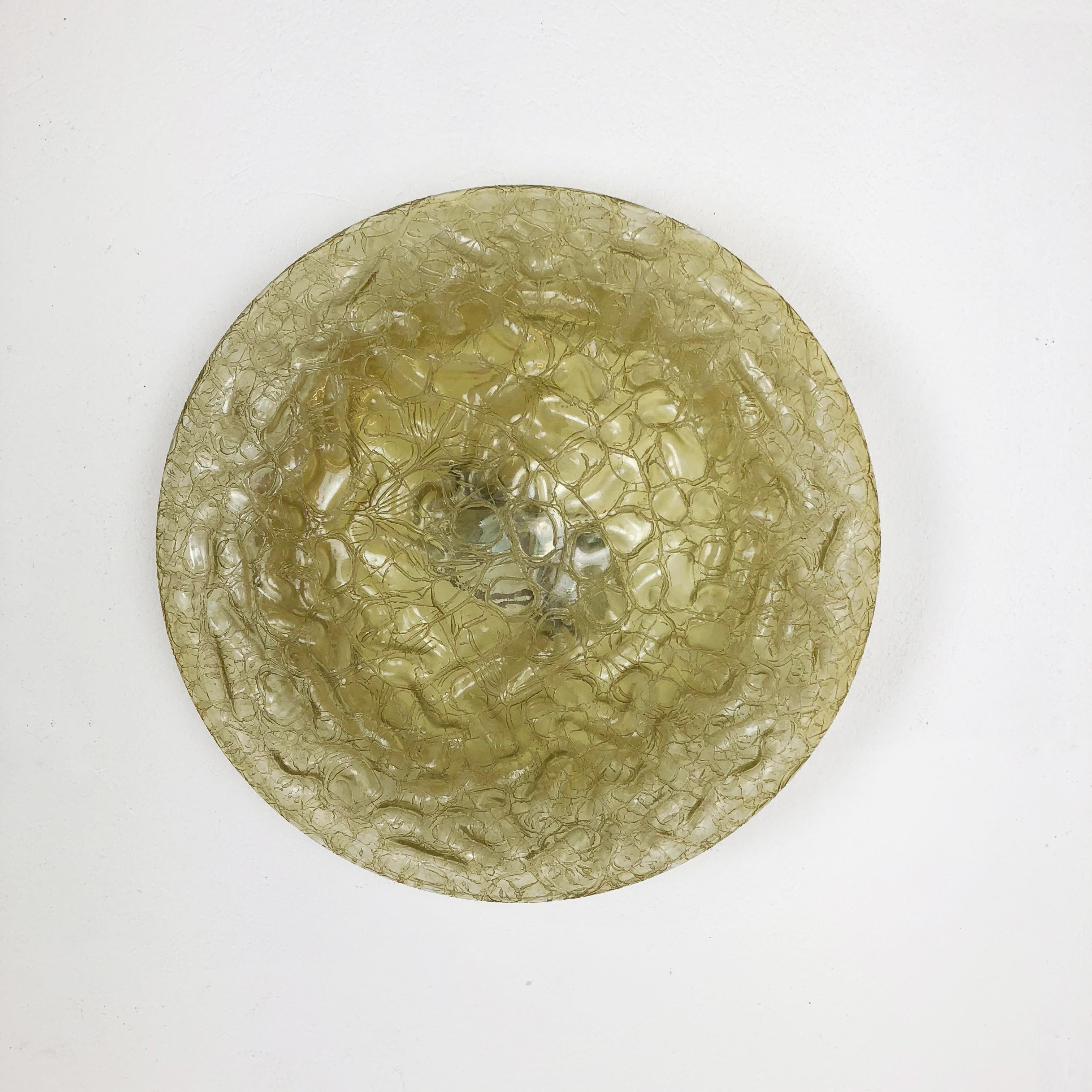 Mid-Century Modern Modernist Glass and metal wall Light by Doria Lights, 1970s, Germany For Sale