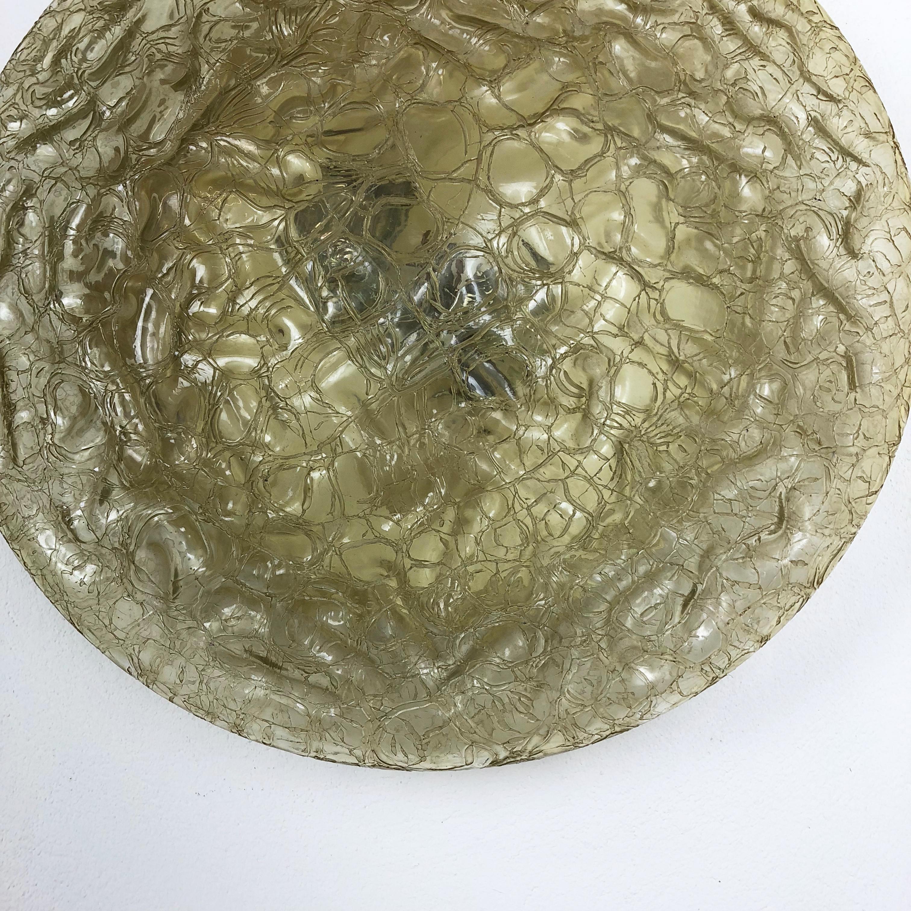 Metal Modernist Glass and metal wall Light by Doria Lights, 1970s, Germany For Sale