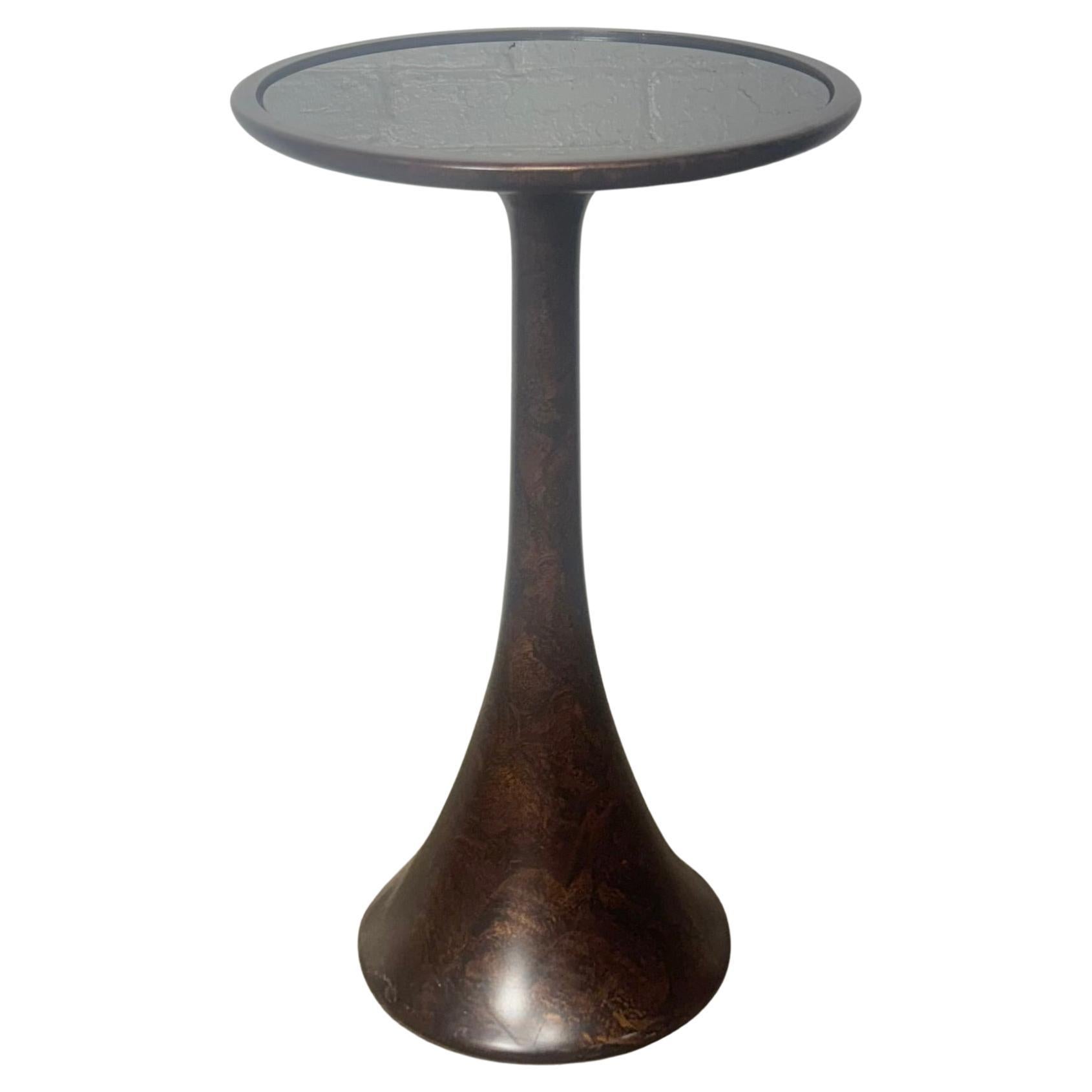 Modernist Glass and Wood "Tulip" Side Table after Osvaldo Borsani in vendita