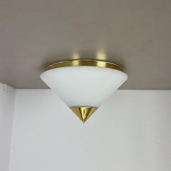 Modernist glass "CONE" Ceiling Light Made by Glashütte Limburg, Germany 1970s