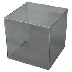 Table d'appoint cubique moderniste en verre