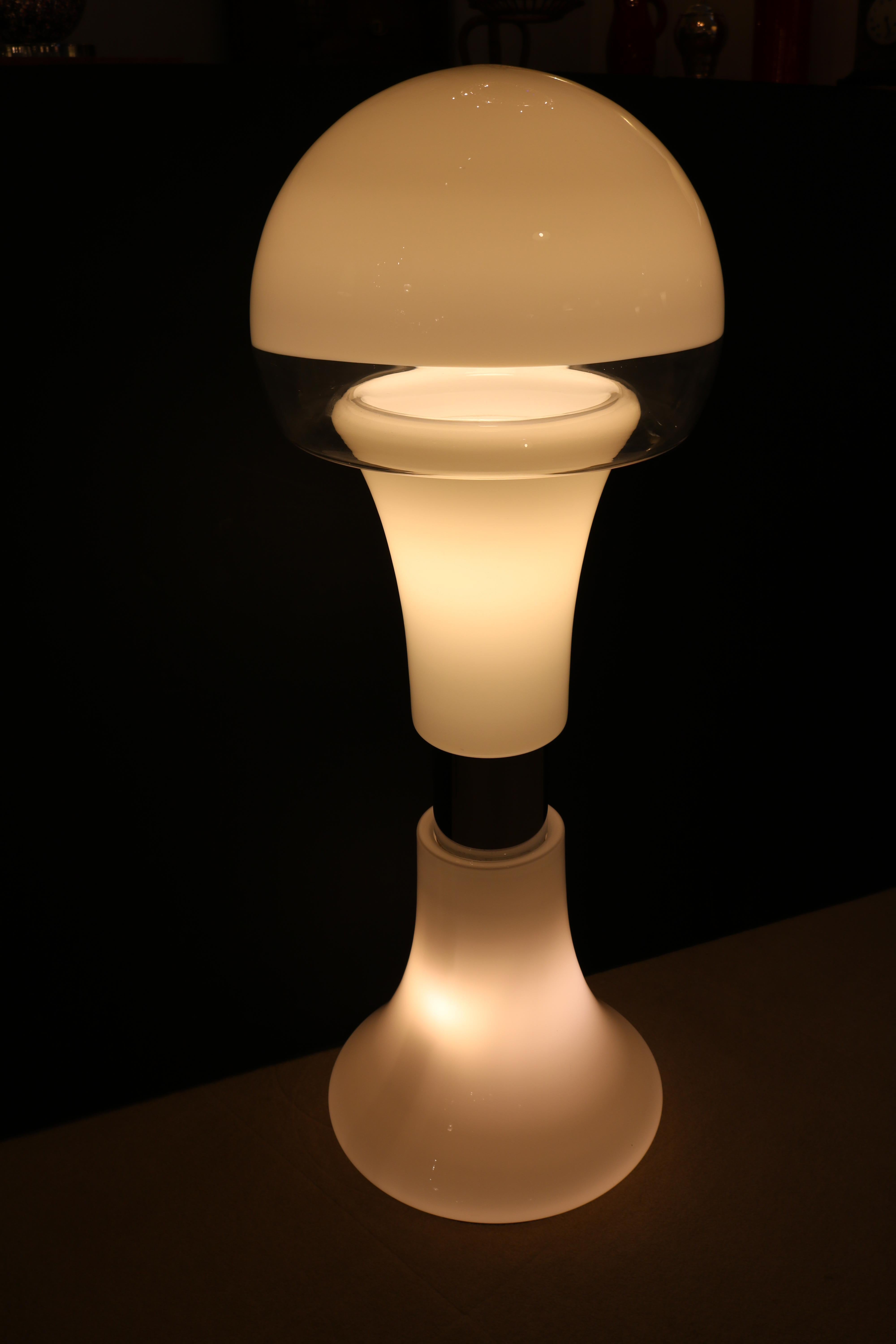 Metal Modernist Glass Floor Lamp For Sale
