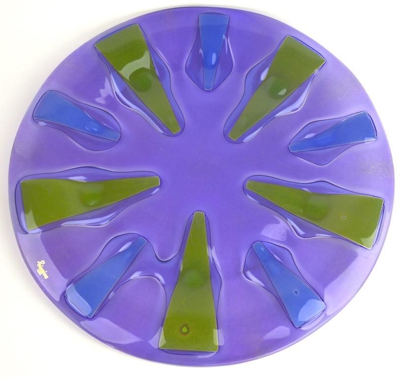 American Modernist Glass Plate by Higgins For Sale
