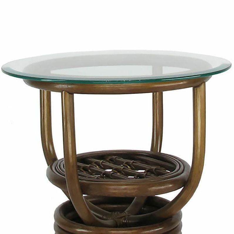 Mid-Century Modern Modernist Glass Top Rattan 