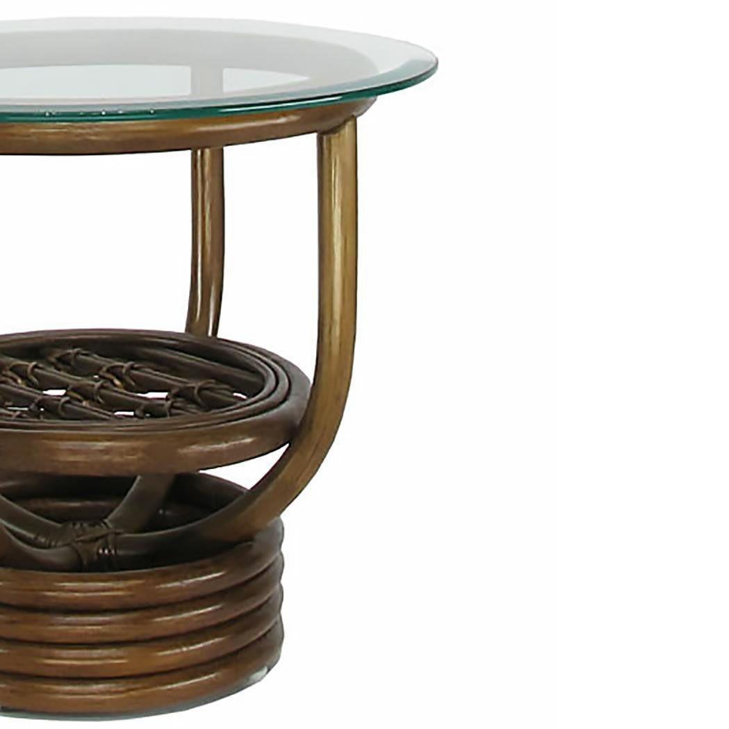 Modernist Glass Top Rattan 