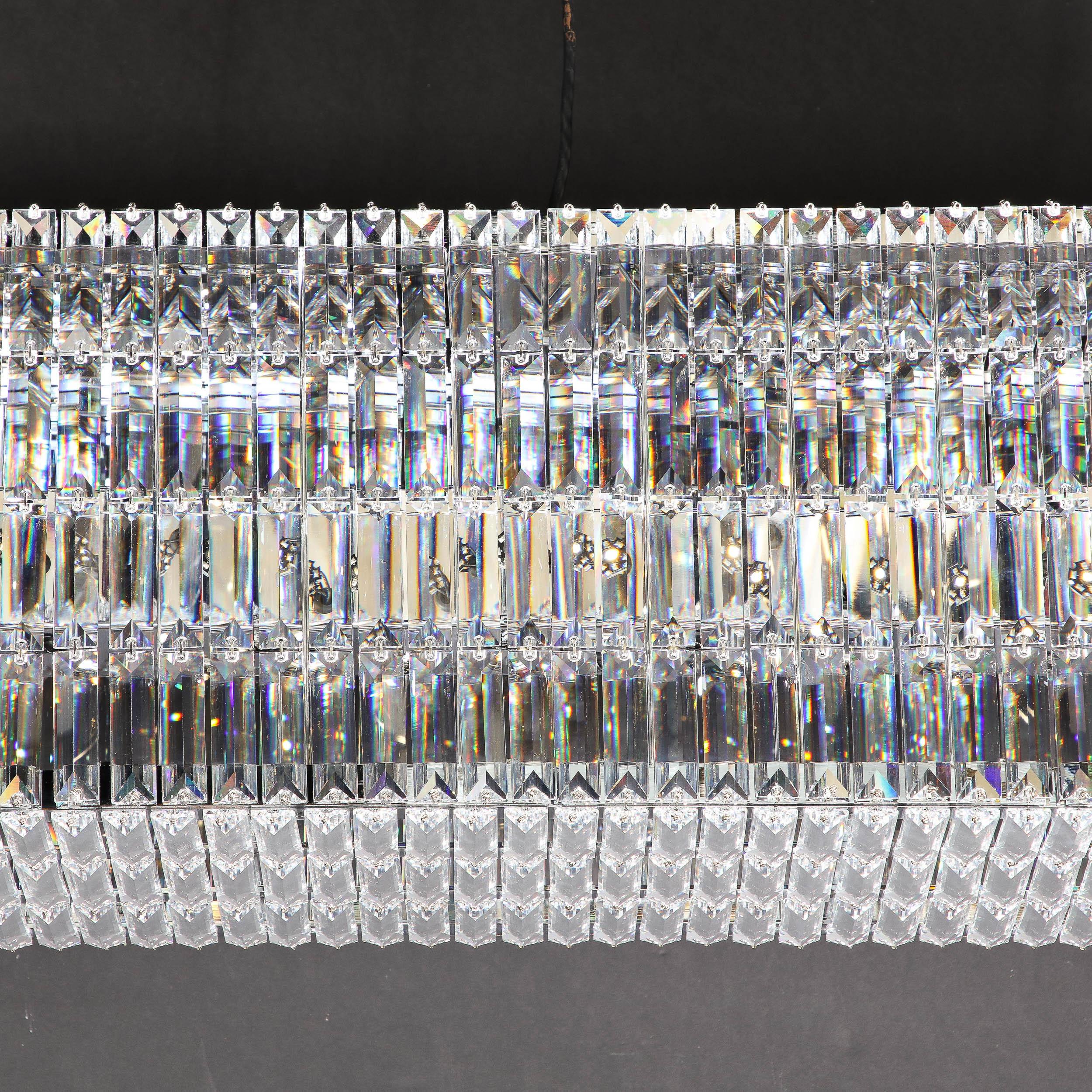 Modernist Glitterbox Chandelier in Crystal and Polished Chrome by Swarovski For Sale 6