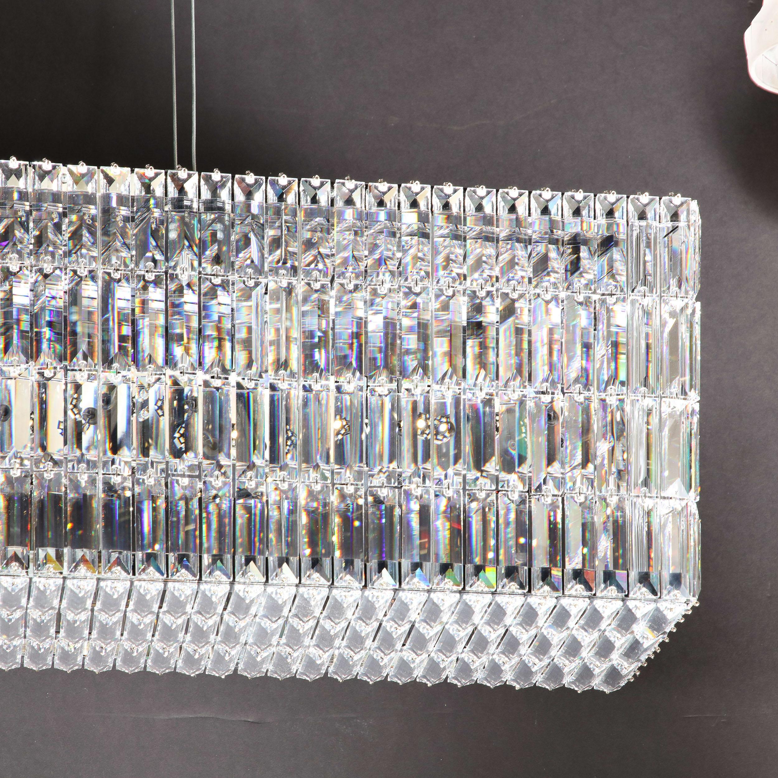 Lustre moderniste en forme de boîte à paillettes en cristal et chrome poli par Swarovski en vente 5