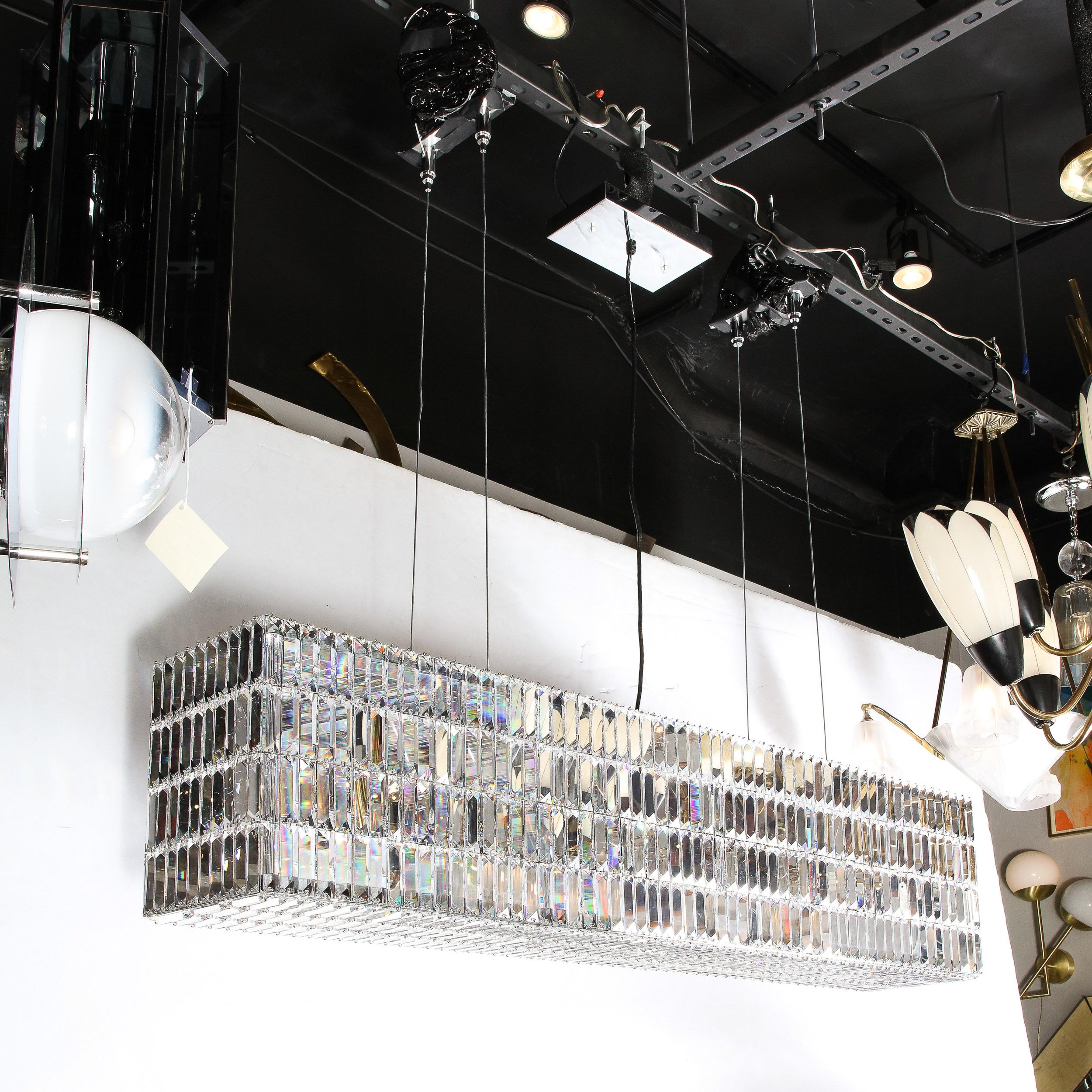 Modernist Glitterbox Chandelier in Crystal and Polished Chrome by Swarovski For Sale 14