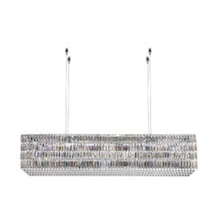 Modernist Glitterbox Chandelier in Crystal and Polished Chrome by Swarovski