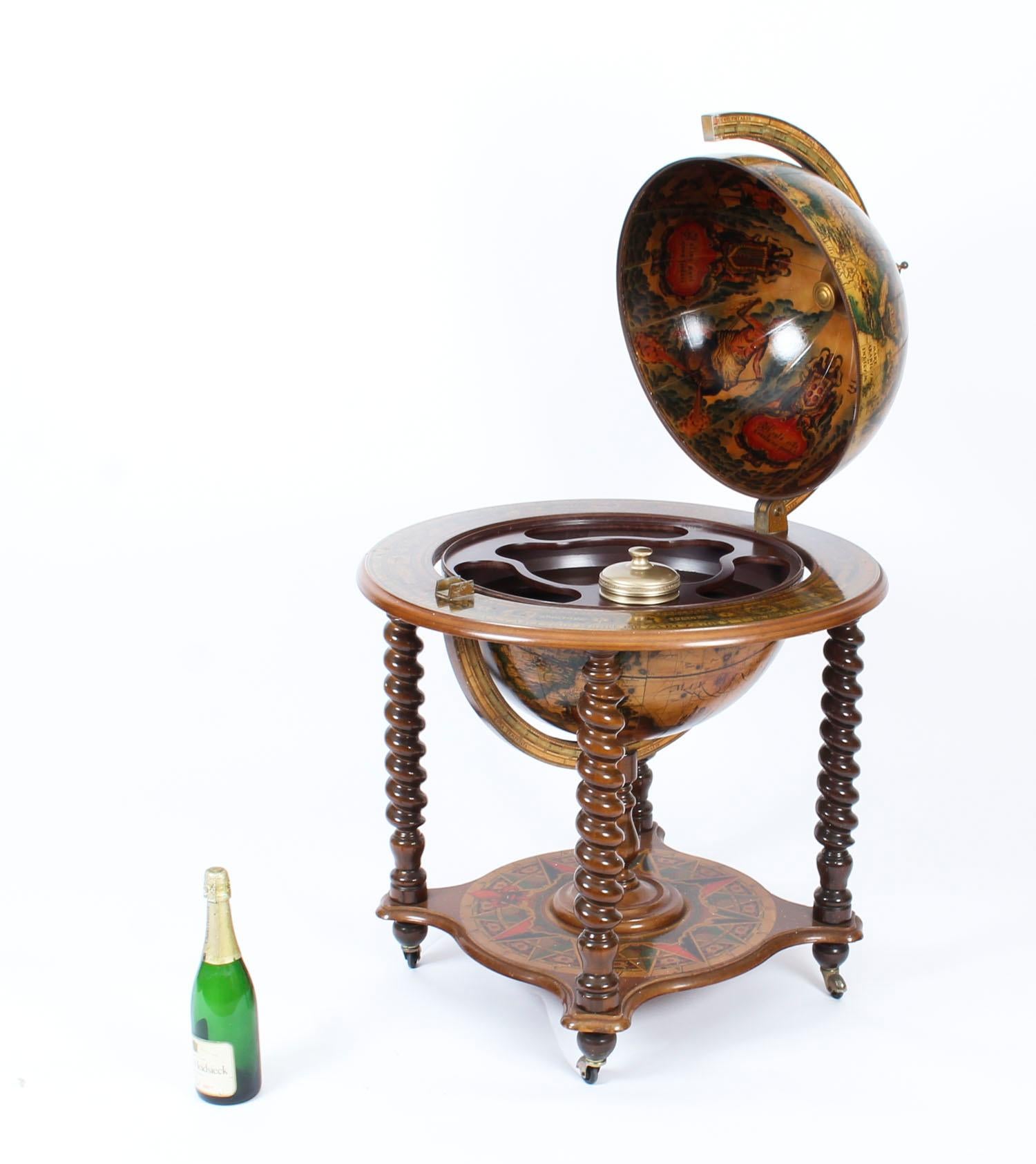 Modernist Globe Cocktail Cabinet Dry Bar Midcentury 12