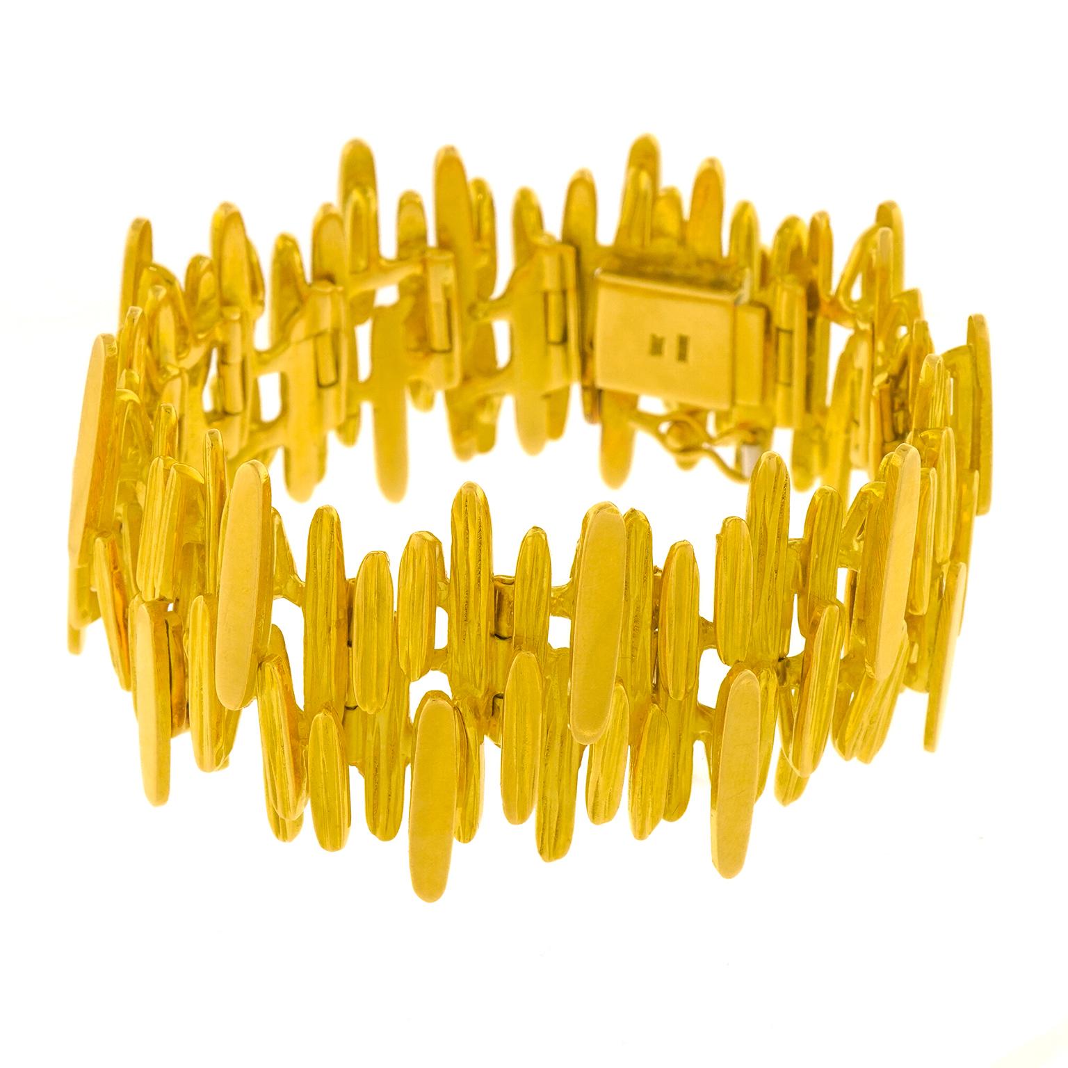 Modernist Gold Bracelet 18k circa 1970s by Paash American For Sale 7