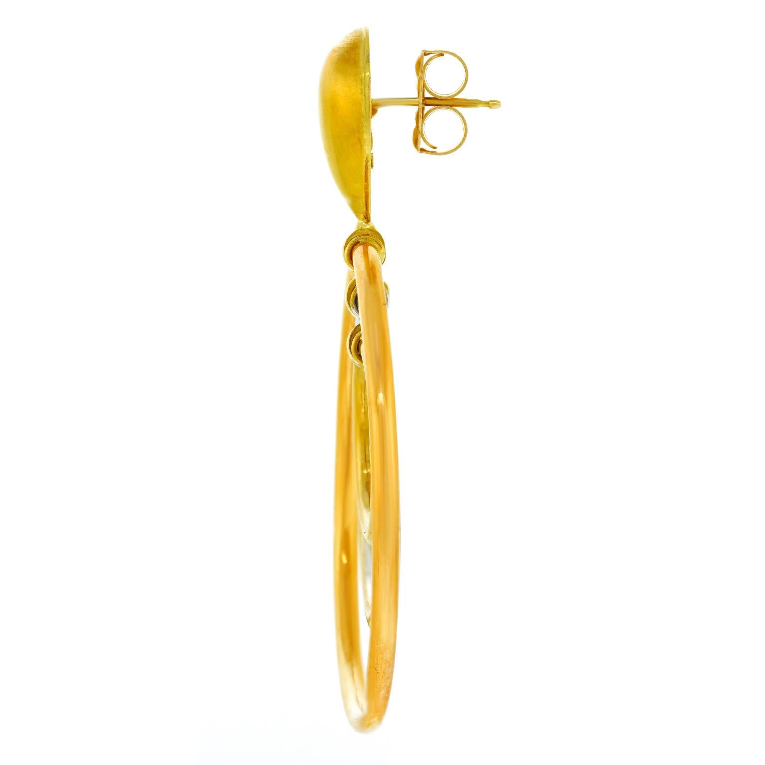 Modernist Gold Chandelier Earrings For Sale 5