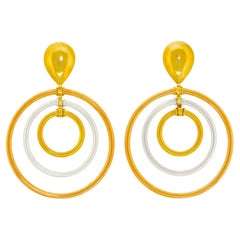 Vintage Modernist Gold Chandelier Earrings