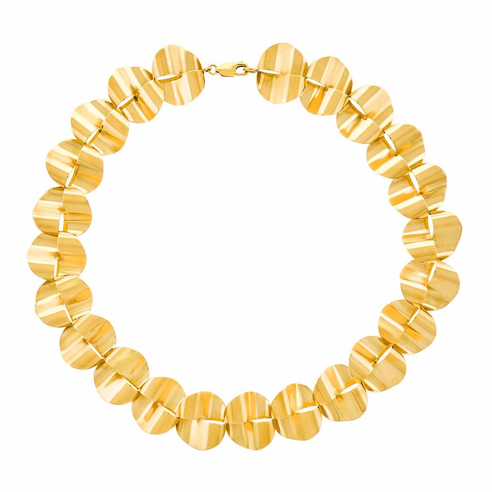 Modernist Gold Necklace by Menrad Burch In Excellent Condition In Litchfield, CT