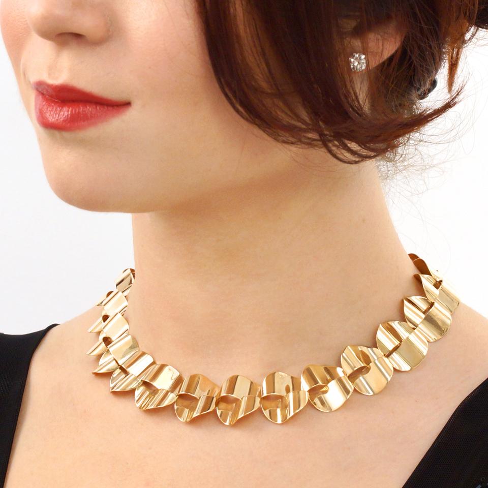 Women's Modernist Gold Necklace by Menrad Burch