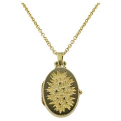 Vintage Modernist Gold Nugget Sunburst Locket