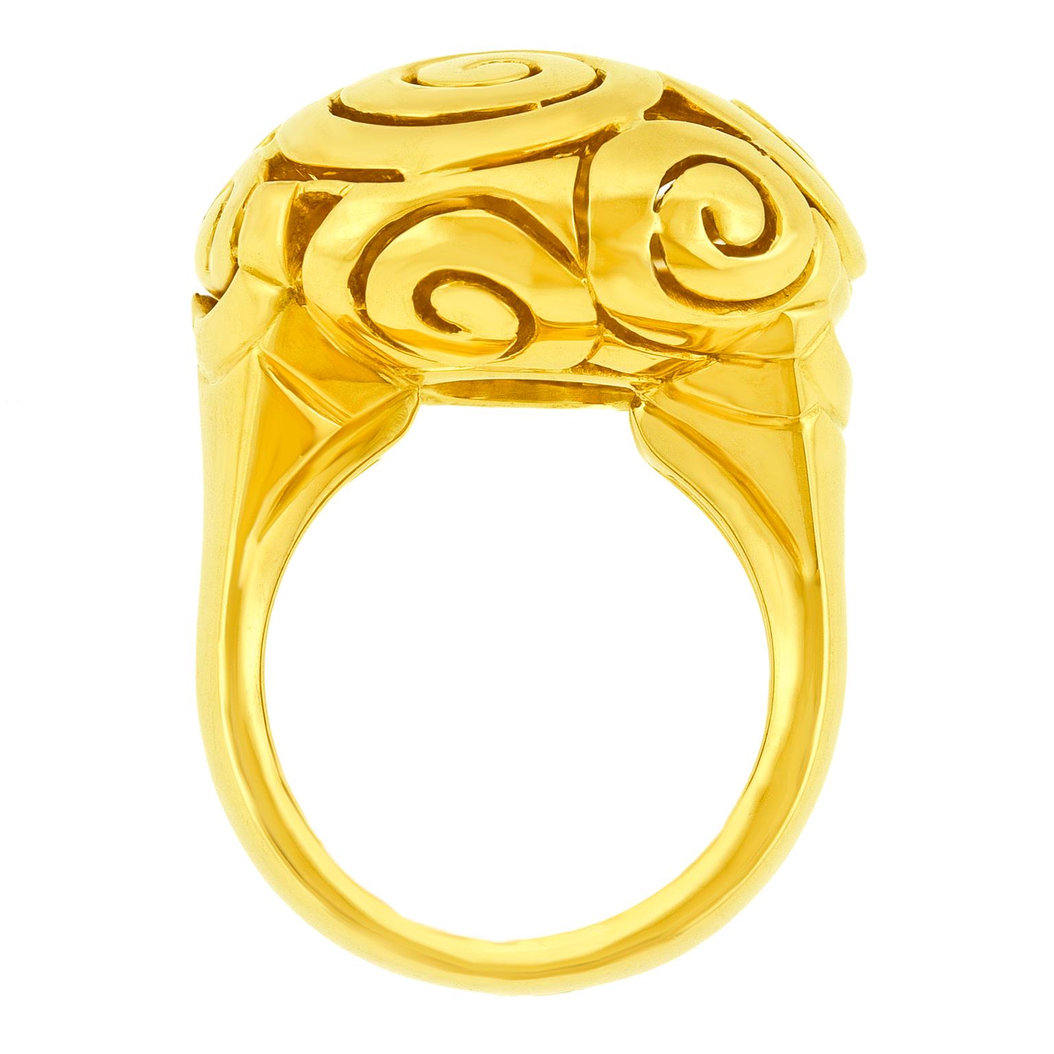 Modernist Gold Ring 18k France For Sale 6