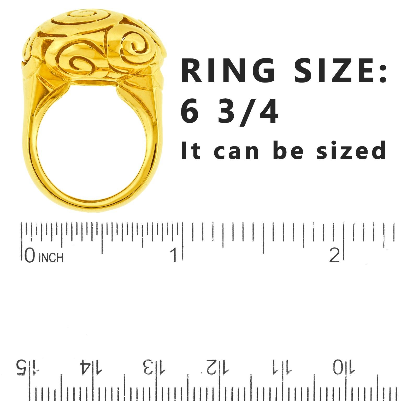Modernist Gold Ring 18k France For Sale 2