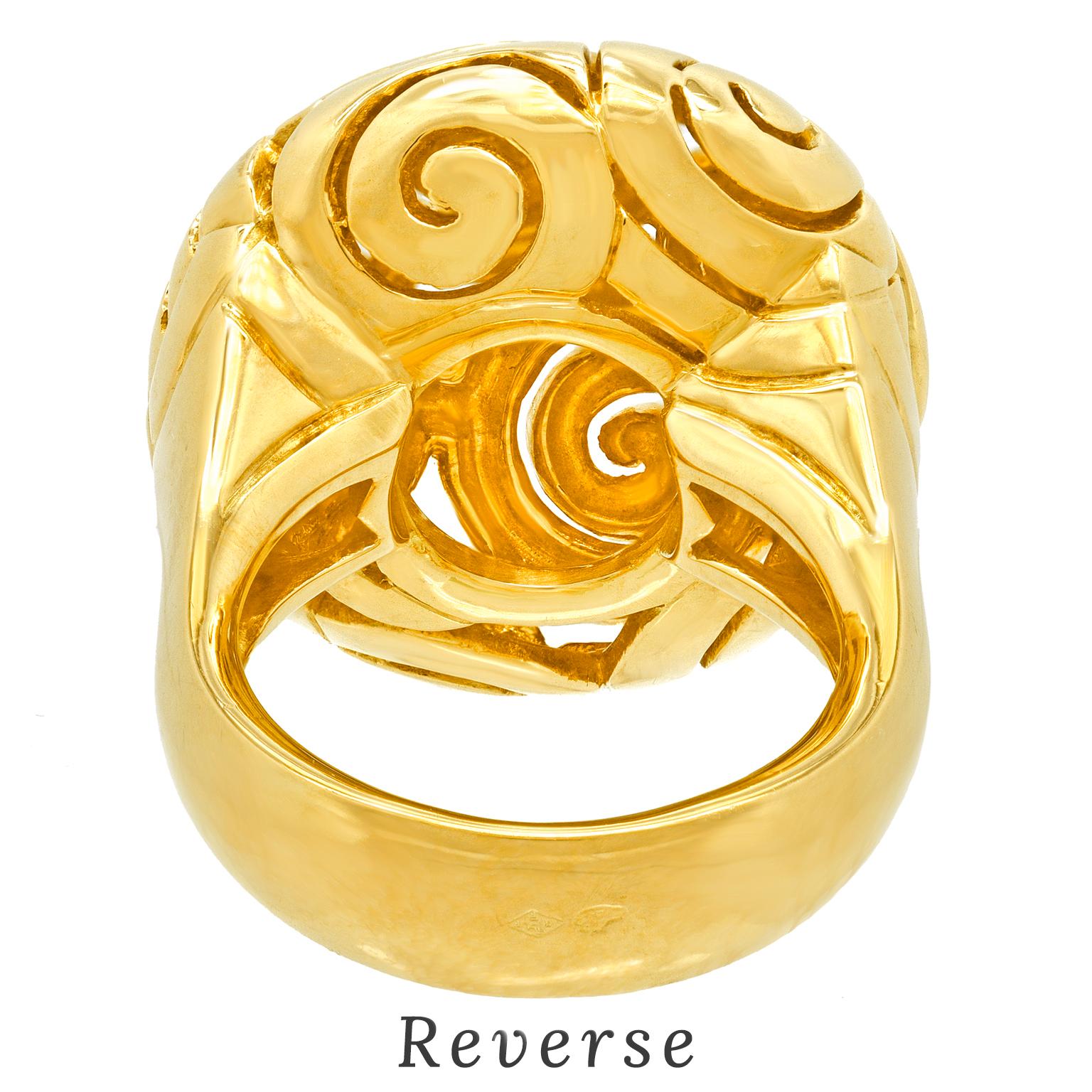 Modernist Gold Ring 18k France For Sale 5