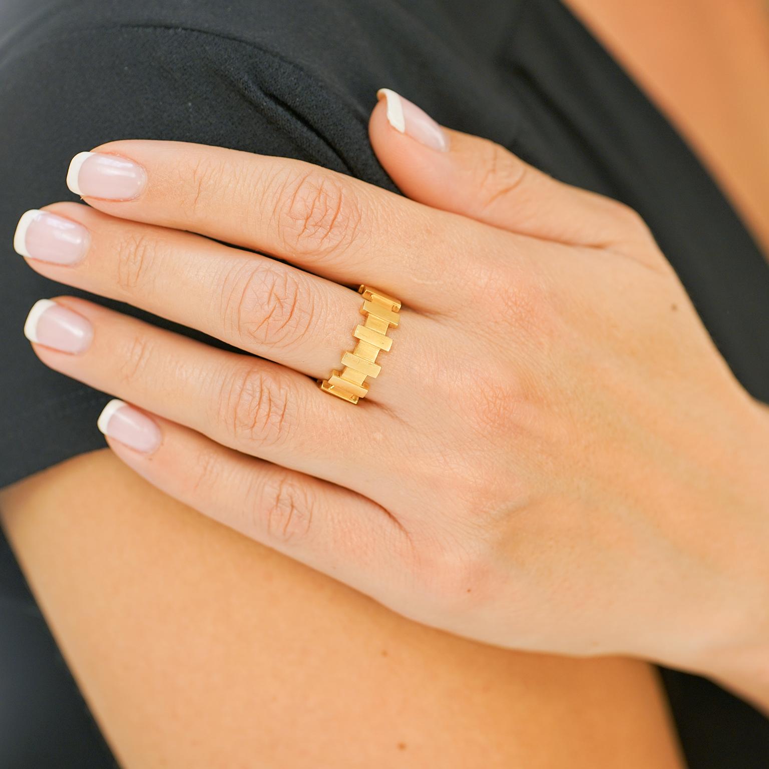Modernist Gold Ring by Zolotas 4