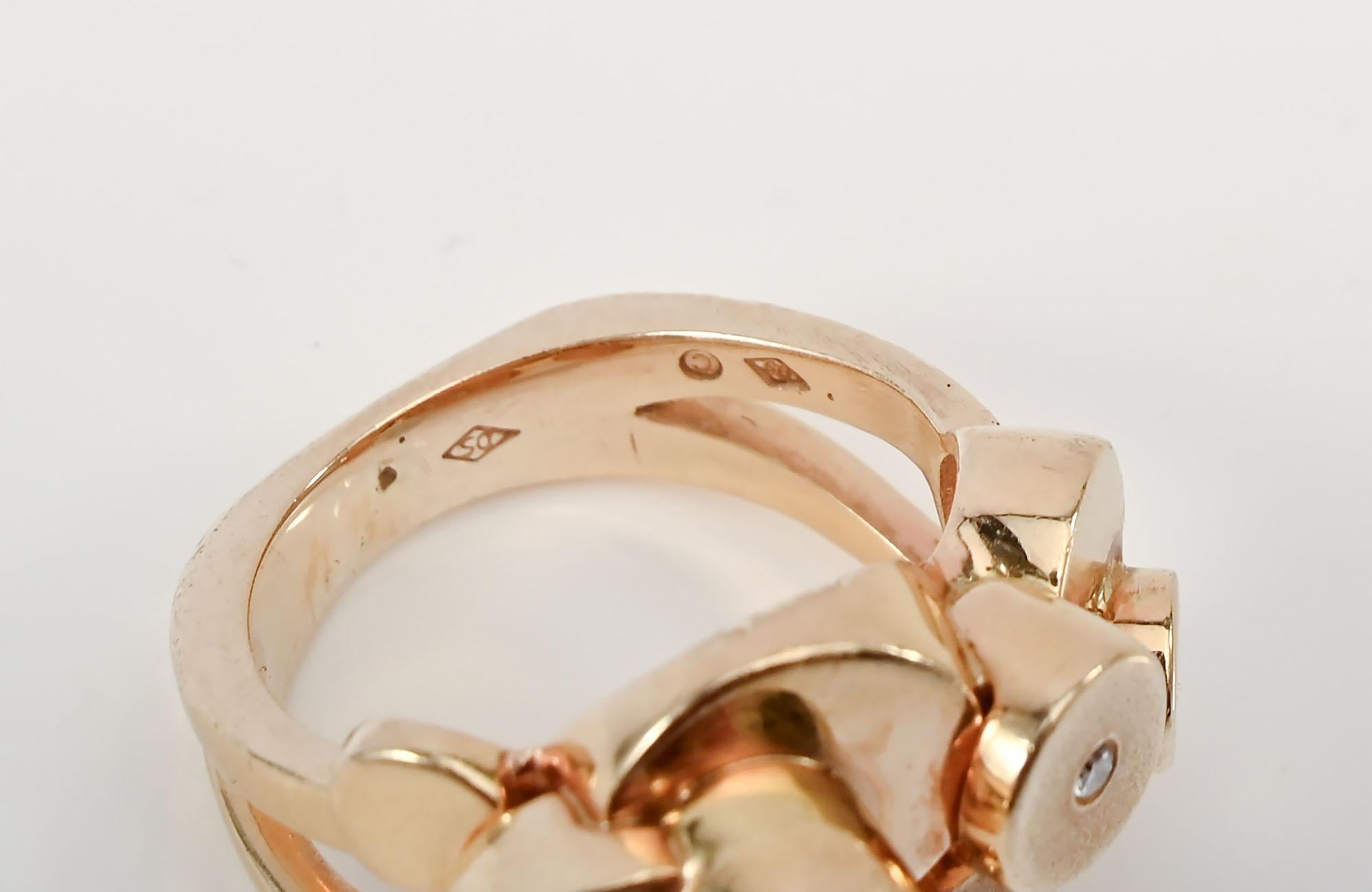 Women's or Men's Modernist Gold Ring For Sale