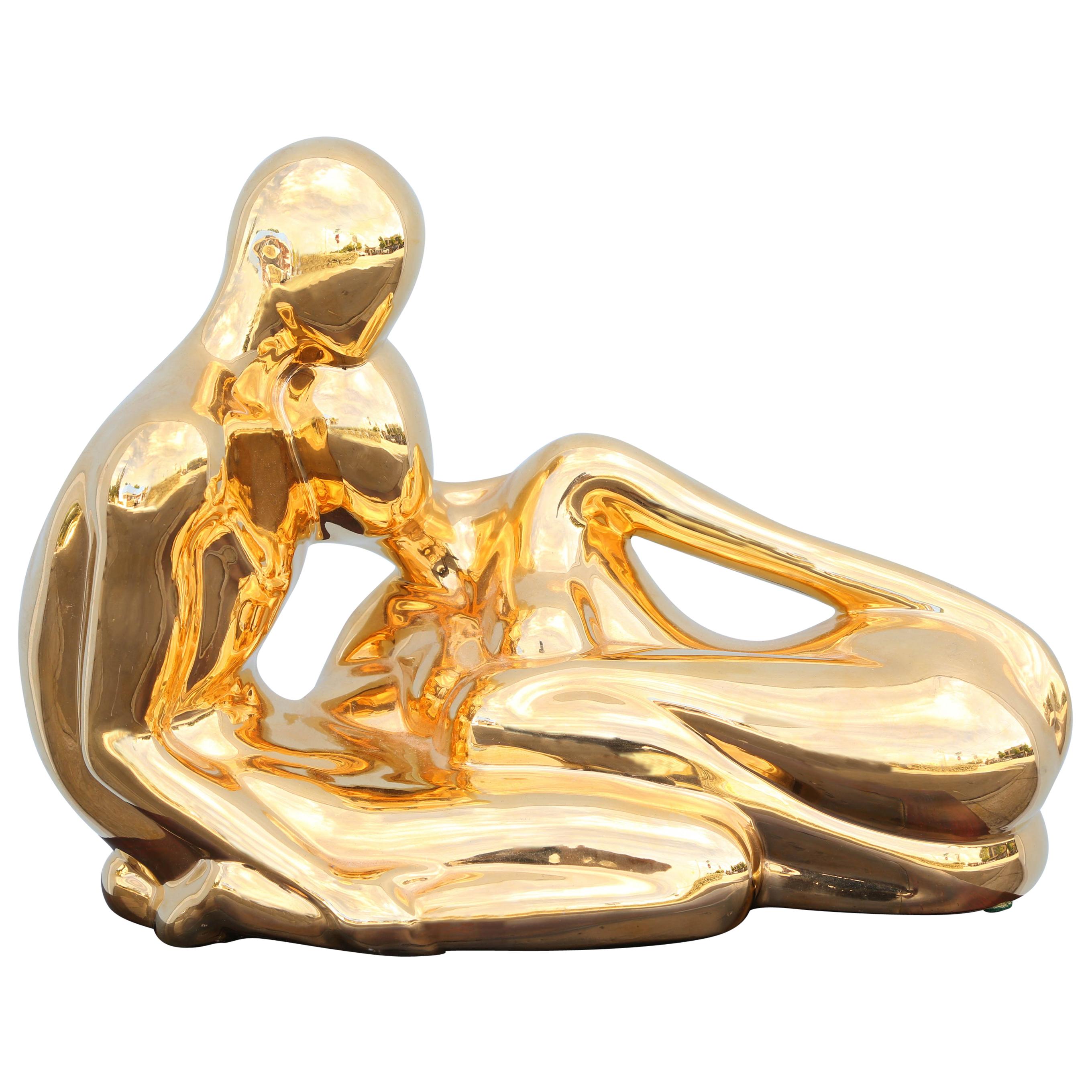 Modernist Gold Sculpture by Jaru