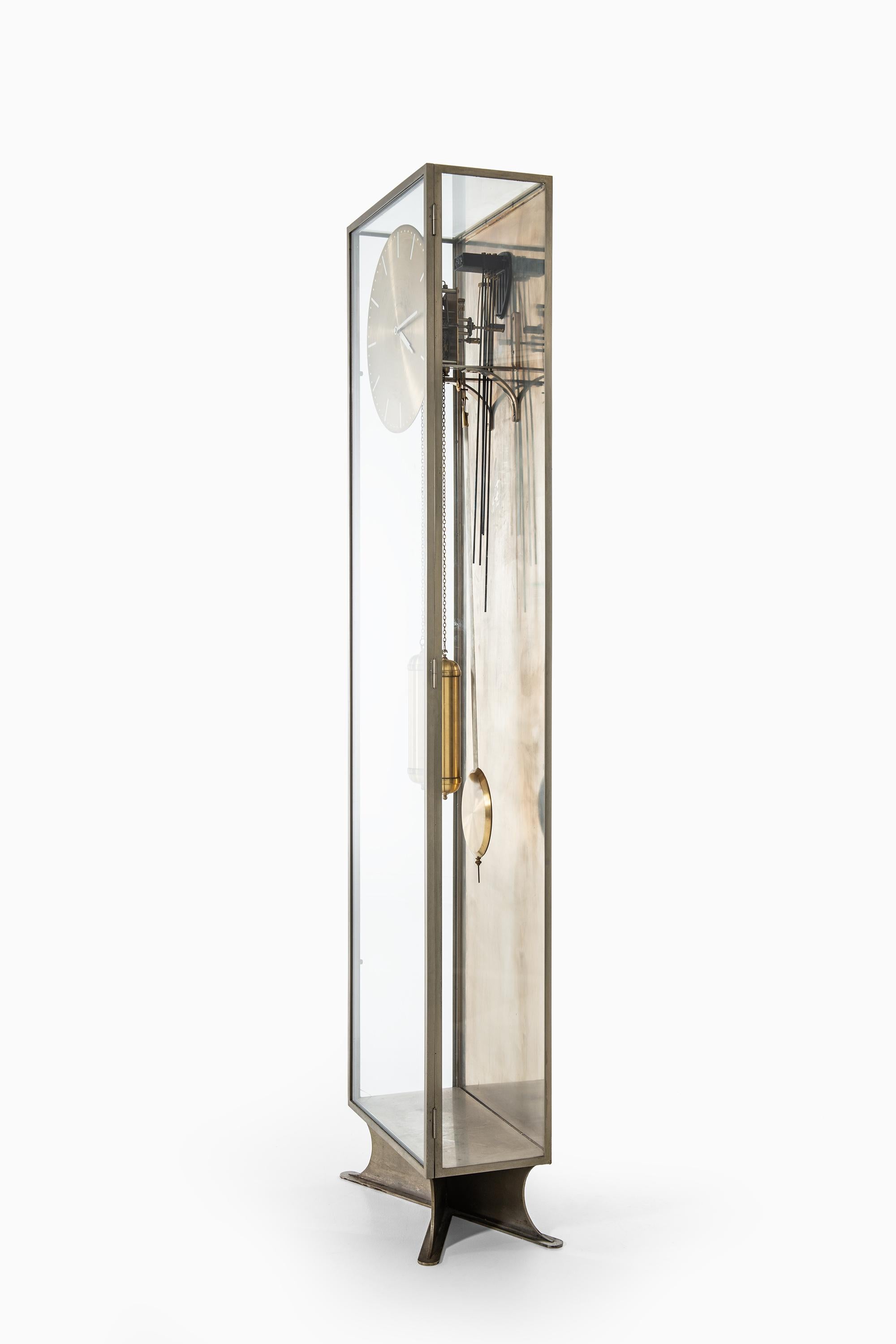 Modernist Grandfather Clock in Steel and Glass 1