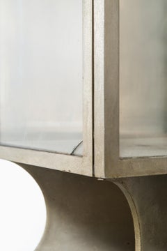 Modernist Grandfather Clock in Steel and Glass