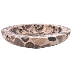 Modernist Granite Footed Bowl Centerpiece Postmodern
