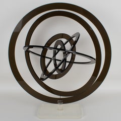 Modernist Grau Lucite Kinetic Celestial Orbit Sculpture Astrolabe, circa 1970