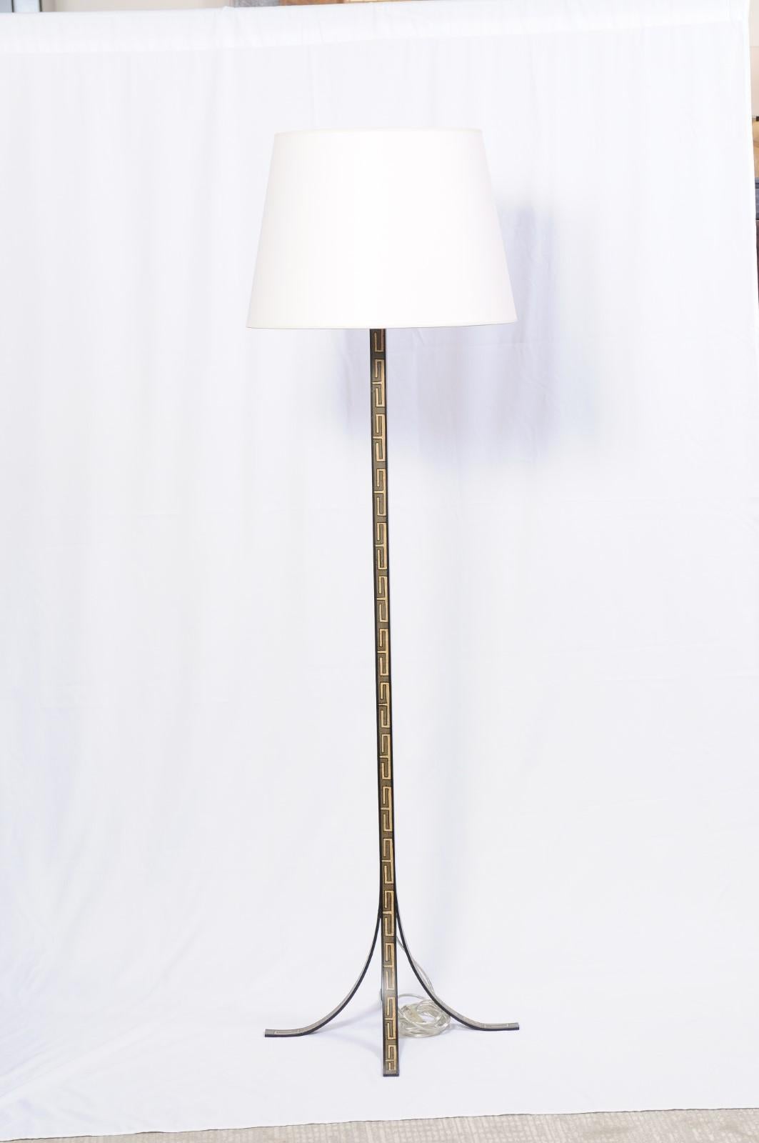John Rosselli Makis 69 inch 60 watts tole painted decorative floor lamp portable light.