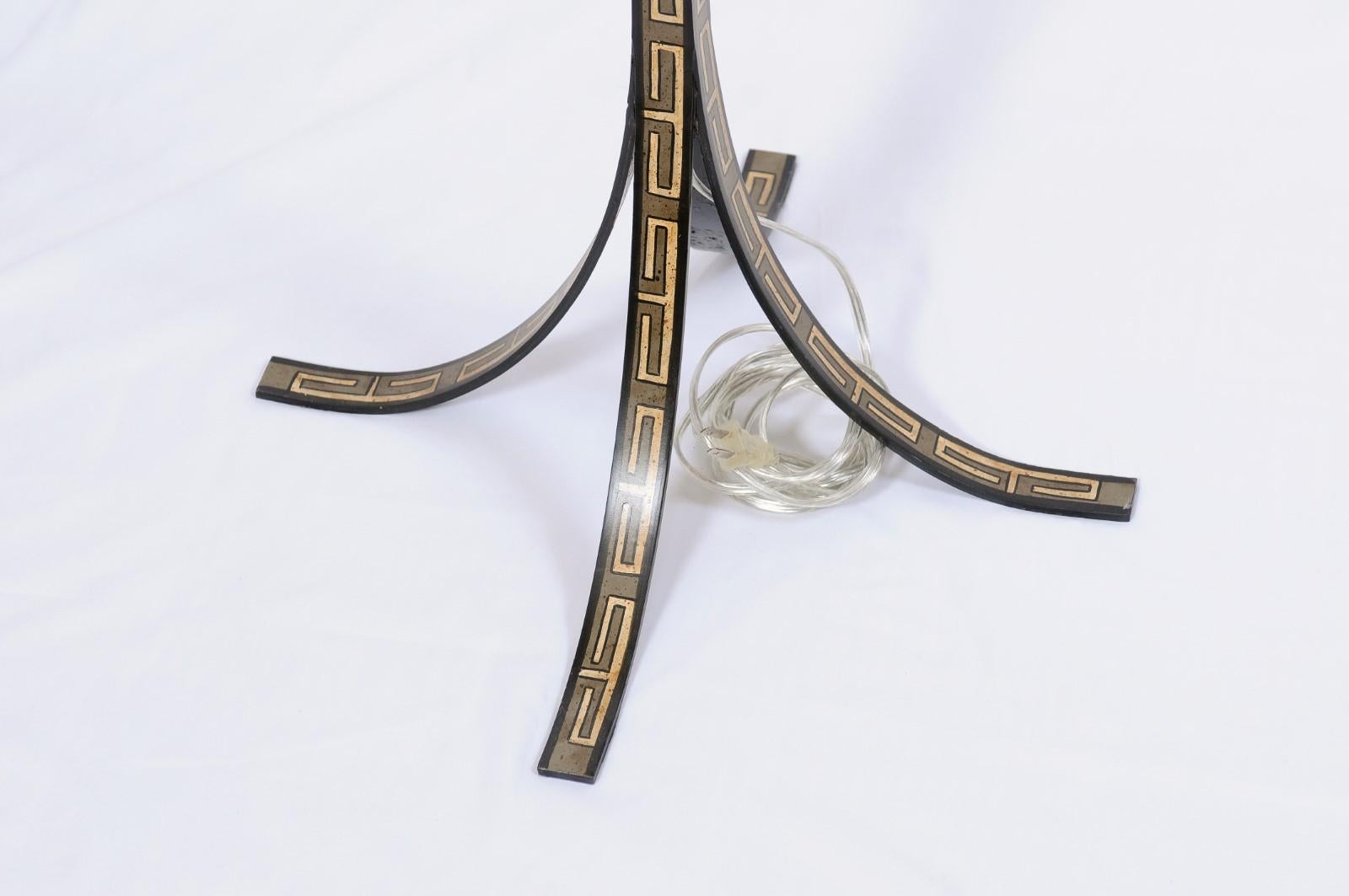 Contemporary Modernist Greek Key Motif, Floor Lamp, John Rosselli, for Visual Comfort