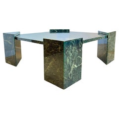 Modernist Green Faux Marble Fiberglass Cocktail Table, 1980s