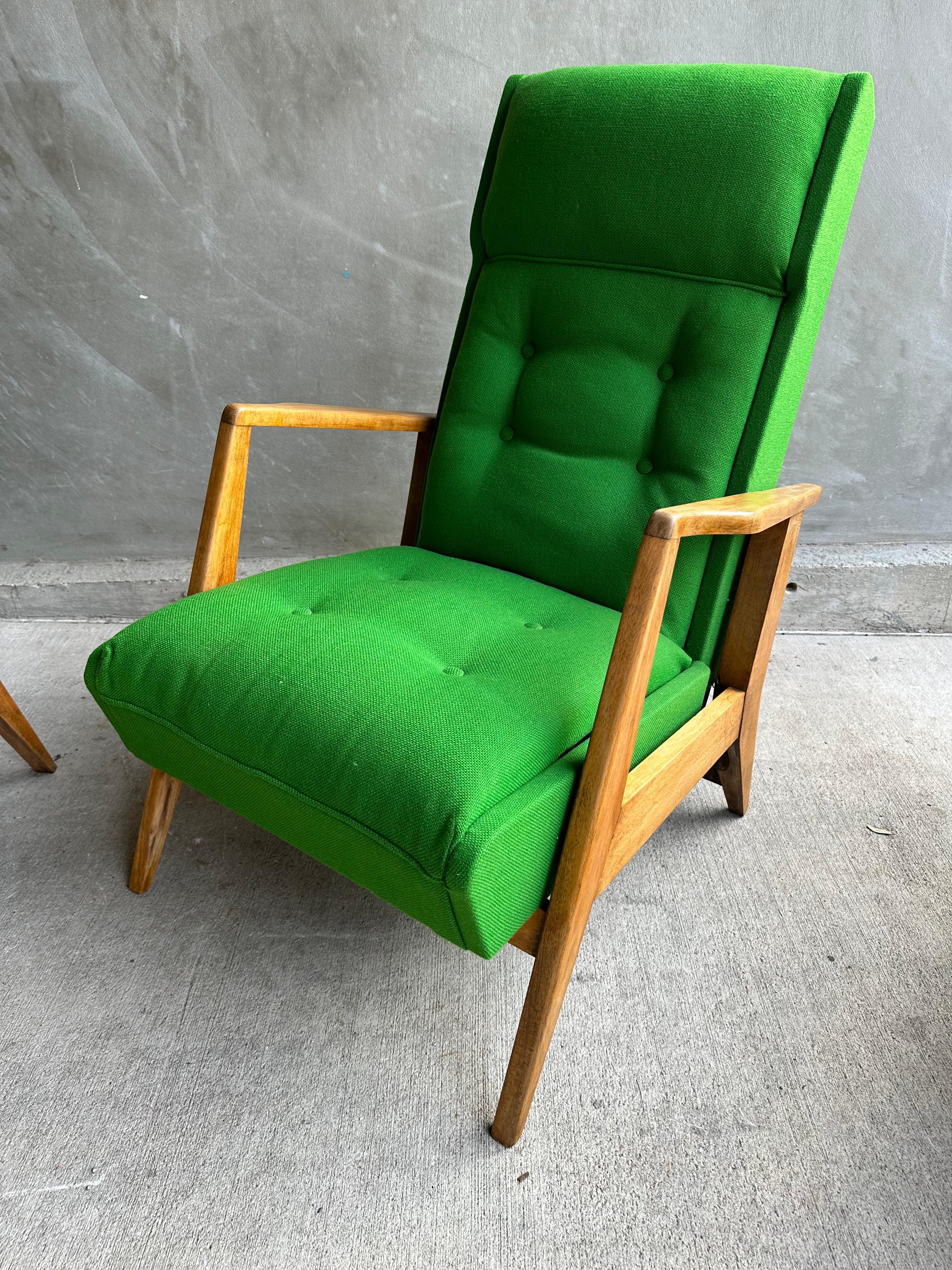 Modernist Green Sprung Rocking Chairs, Italy, 1950's For Sale 1