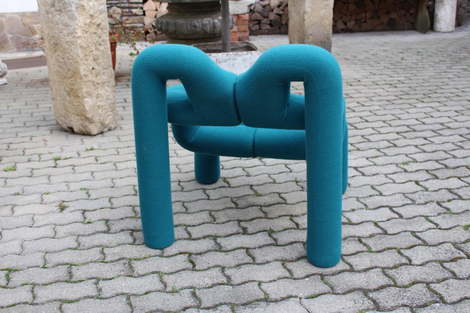 Modernist Green Vintage Armchair Ekstrem Terje Ekstrom 1972 Stokke Norway 4