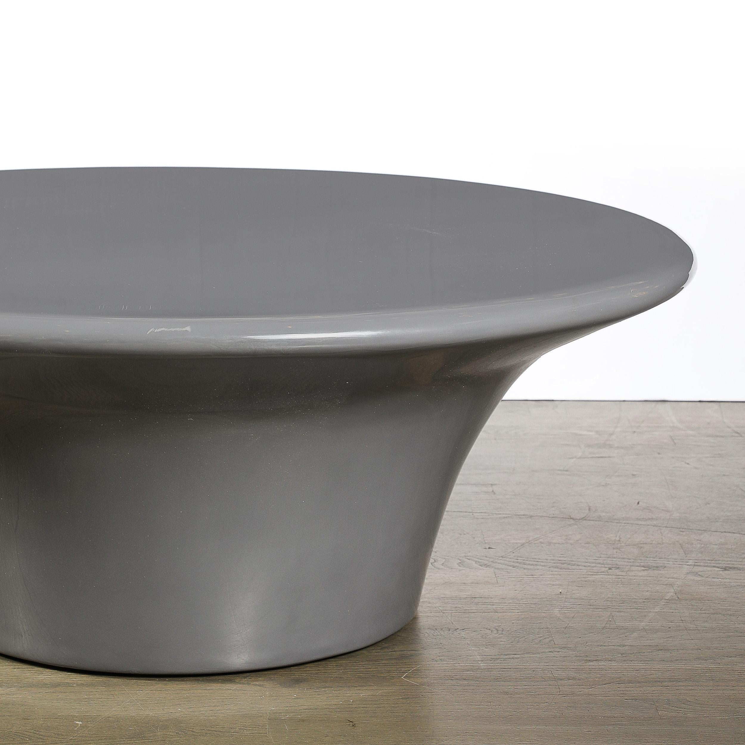 Modernist Grey Lacquer Curvilinear Sculptural Cocktail Table For Sale 5