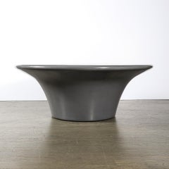 Mesa de Cóctel Escultural Curvilínea Modernista Lacada Gris