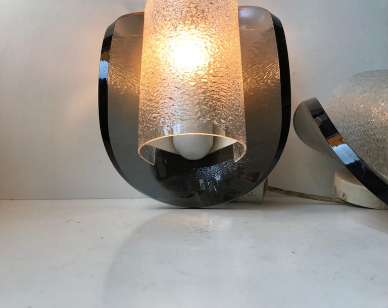Modernist Grey Sconces in Bend Lucite from Sönnico Oslo, 1970s For Sale ...
