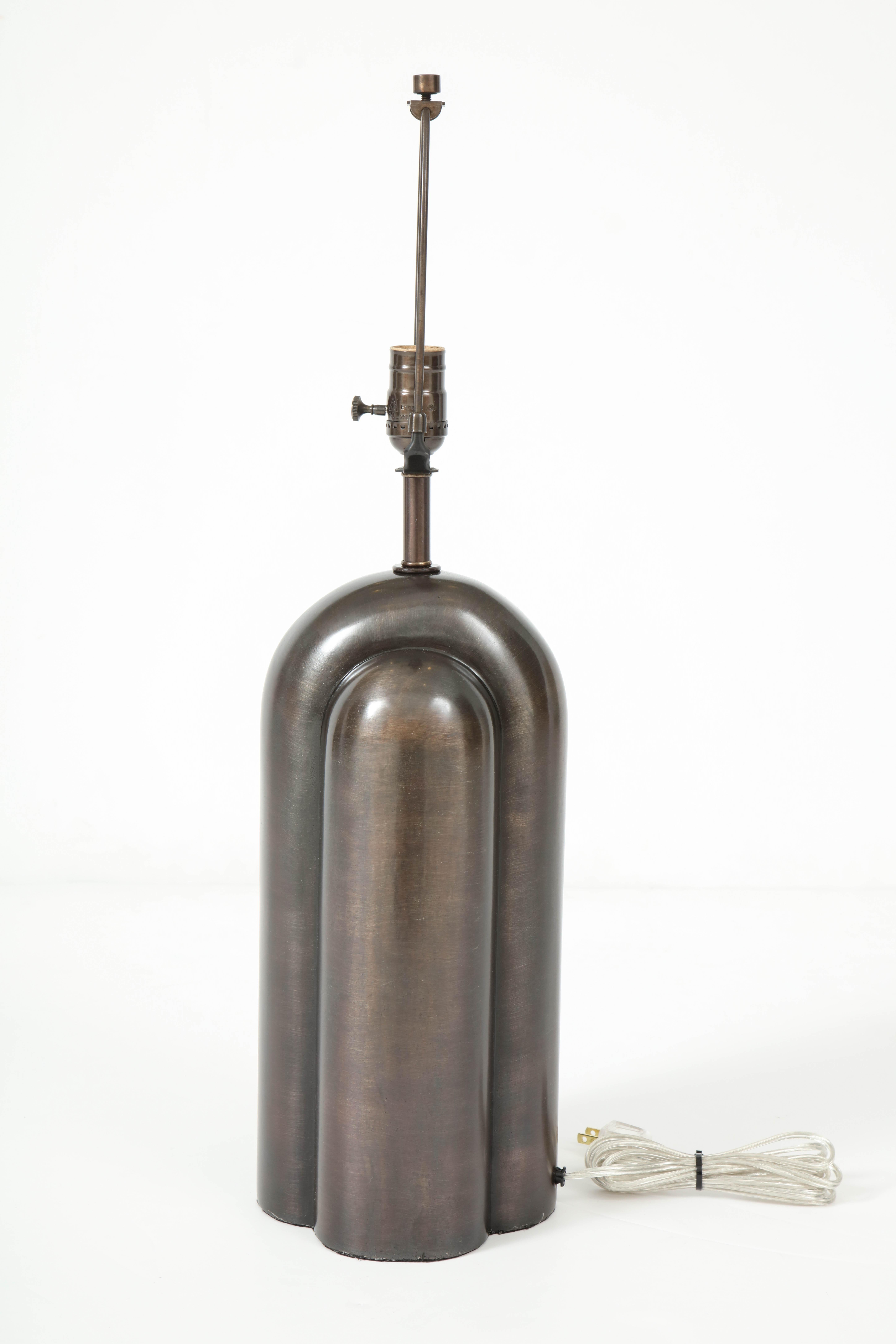 20th Century Modernist Gunmetal Bronzed Lamps