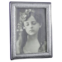 Modernist Hammered Sterling Silver Photograph Frame