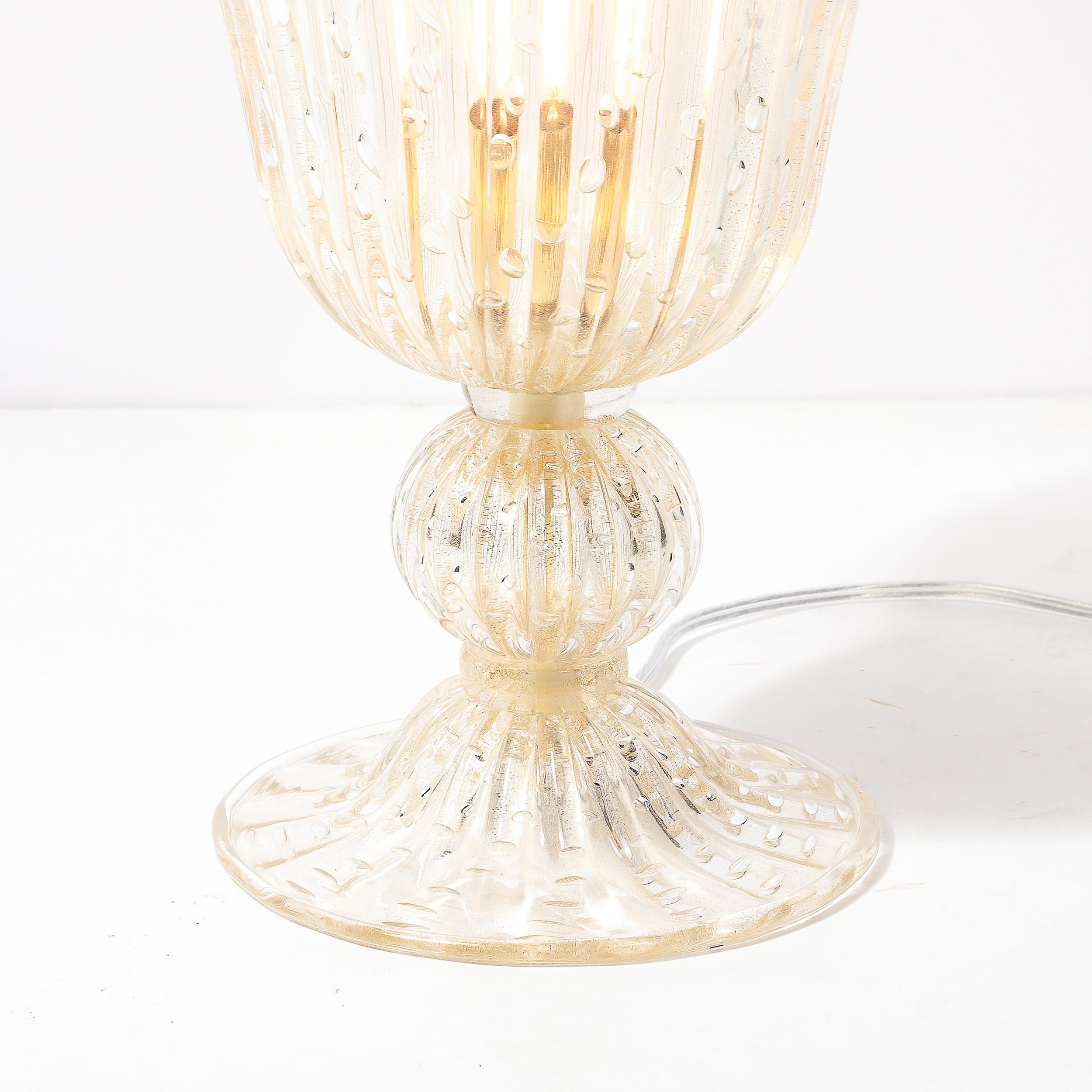 Lámparas Modernistas de Cristal de Murano Sopladas a Mano con Fleck de Oro de 24 Kilates y Murinas Italiano en venta