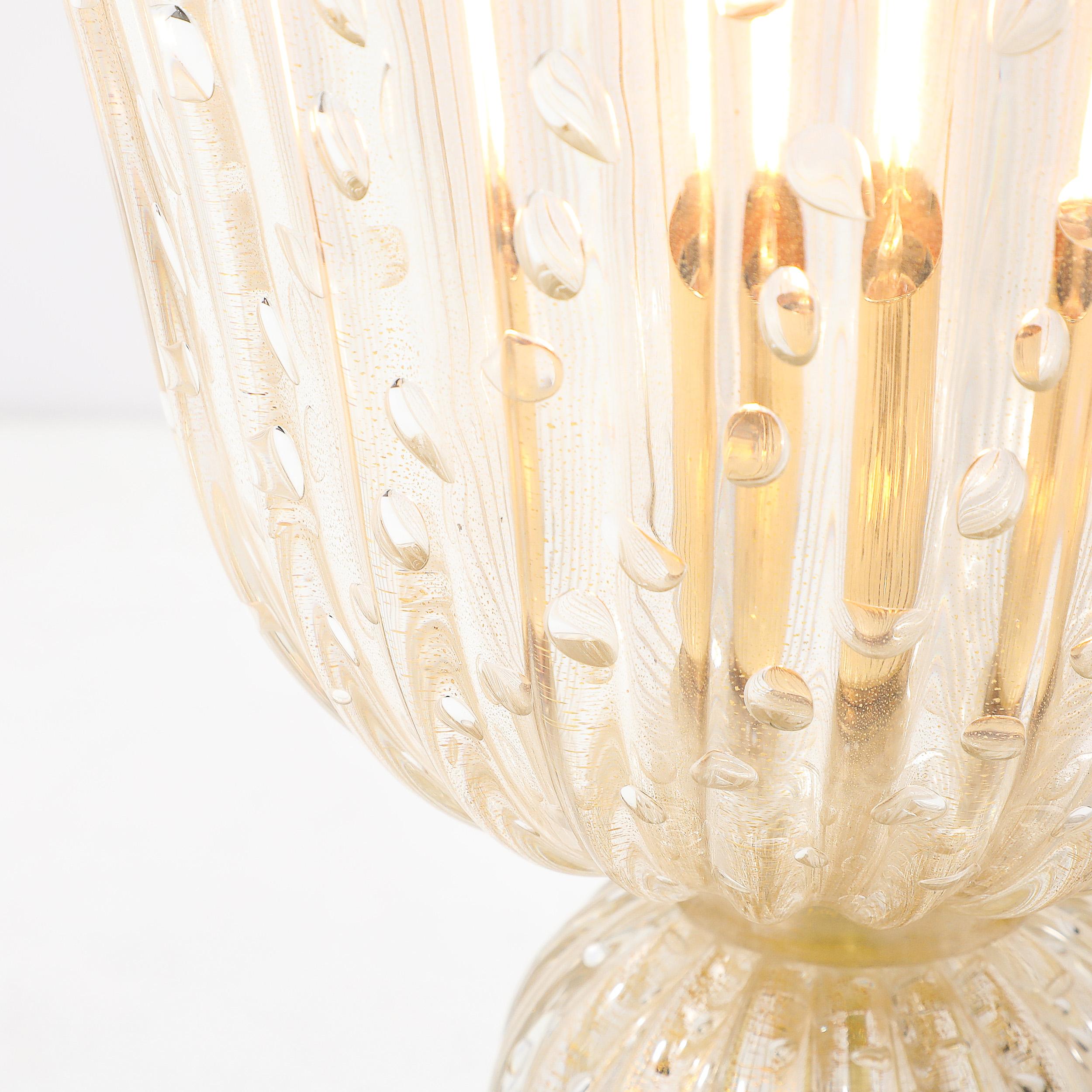 Lámparas Modernistas de Cristal de Murano Sopladas a Mano con Fleck de Oro de 24 Kilates y Murinas en Excelente estado para la venta en New York, NY