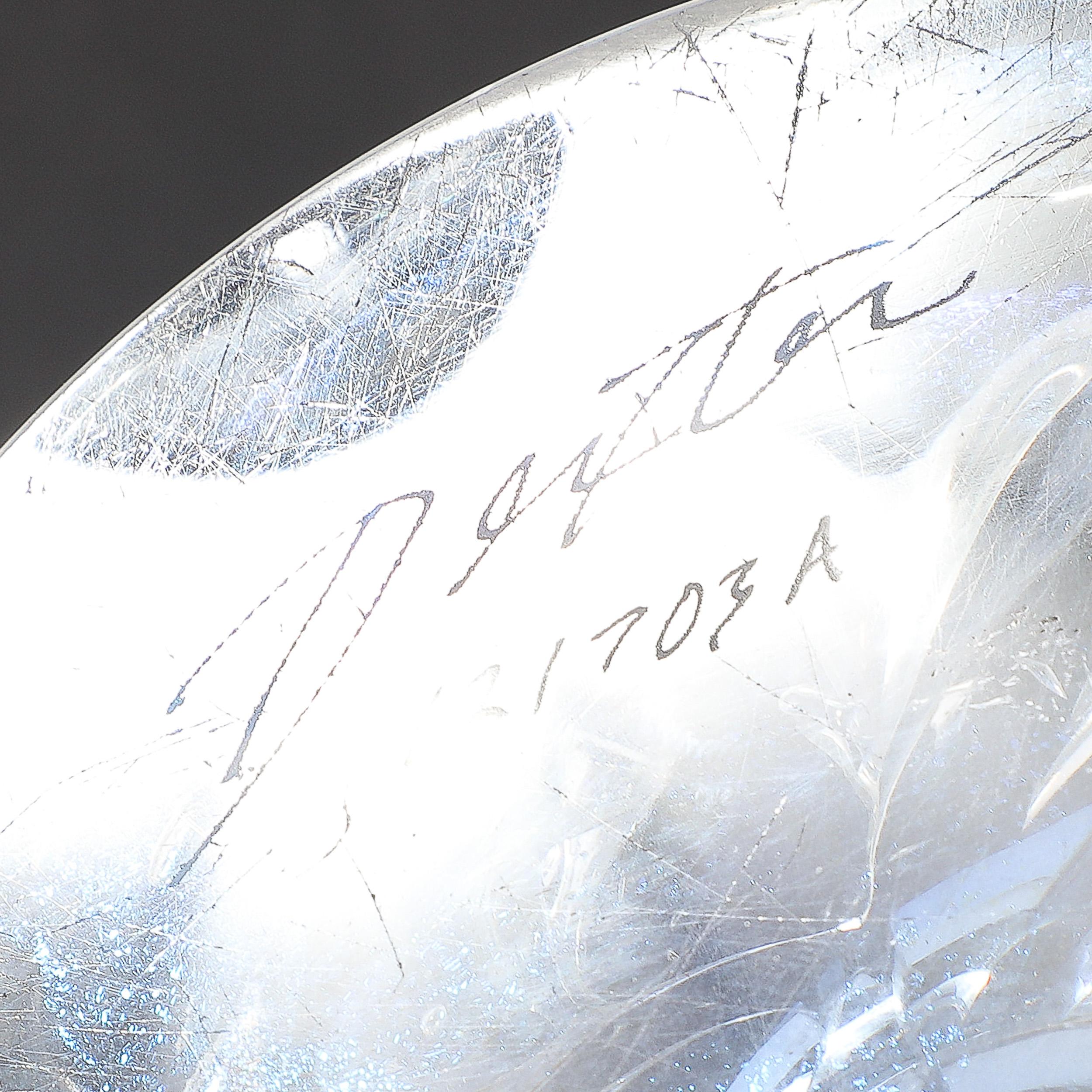 Modernistische Vase aus mundgeblasenem Kunstglas in Kobalt und Ultramarin signiert Will Dexter im Angebot 8