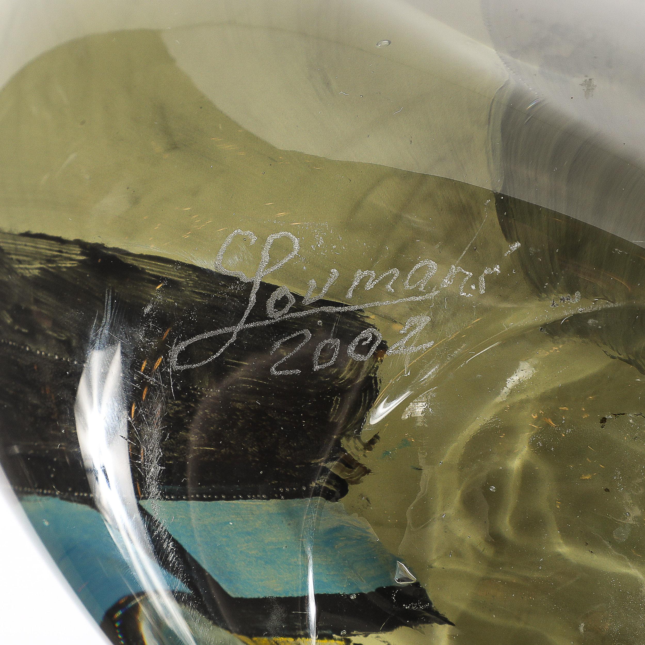 Vase moderniste en verre soufflé à la bouche avec motif Picasso signé Ada Loumani en vente 9