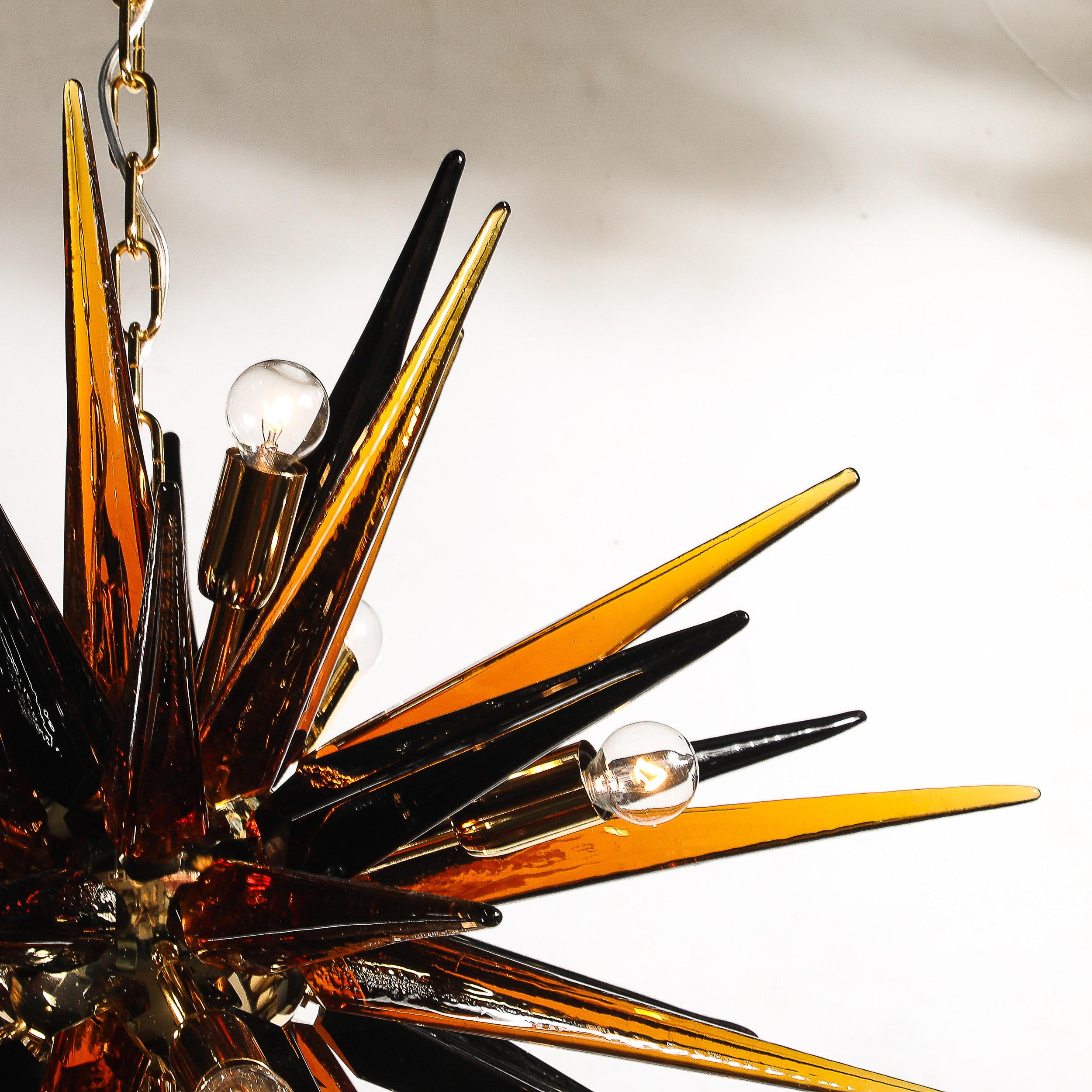 Lustre moderne en forme de Sputnik en verre de Murano fumé et soufflé à la main en vente 4