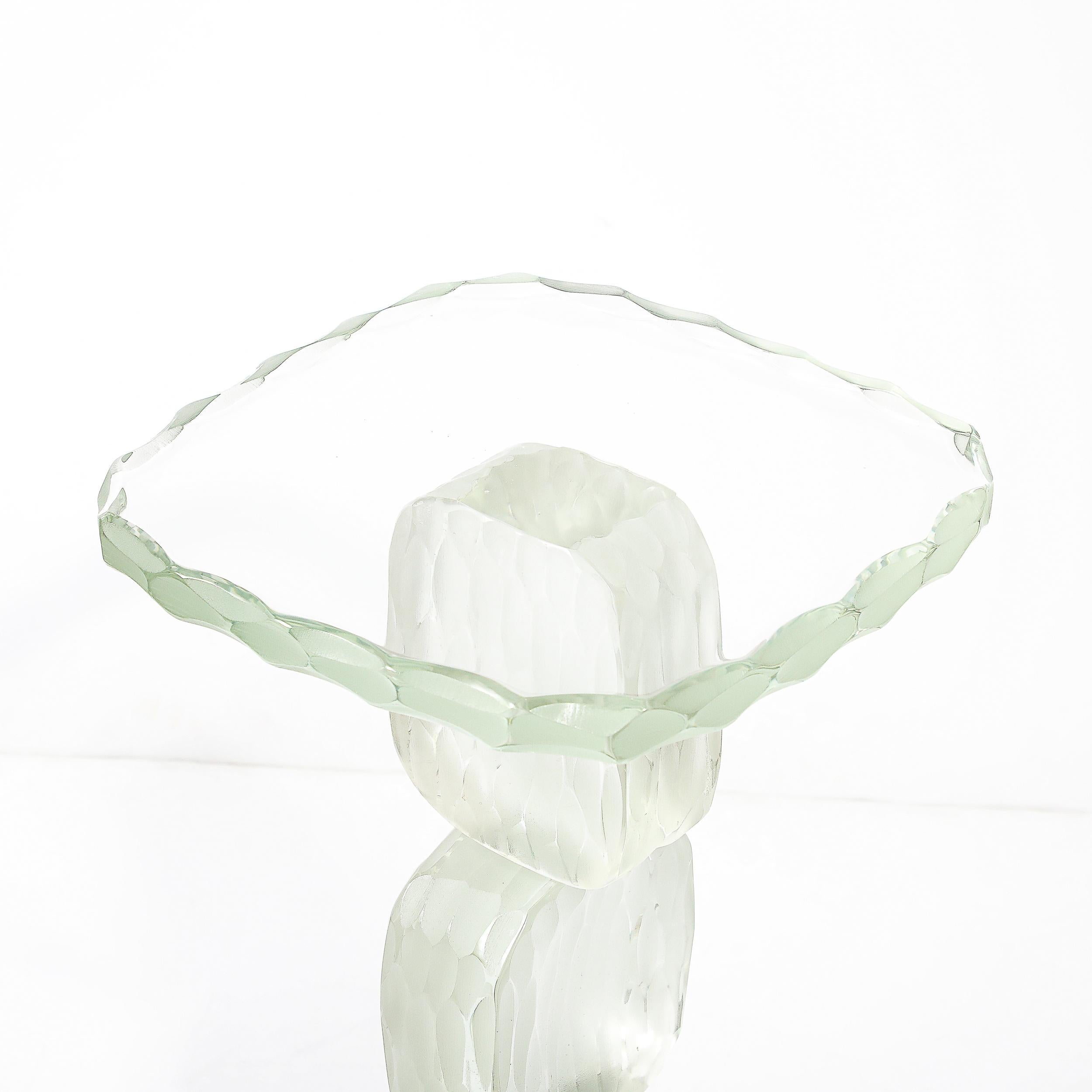 Table d'appoint moderniste pour boissons sculpturales en verre Battuto de Murano soufflé à la main en vente 4